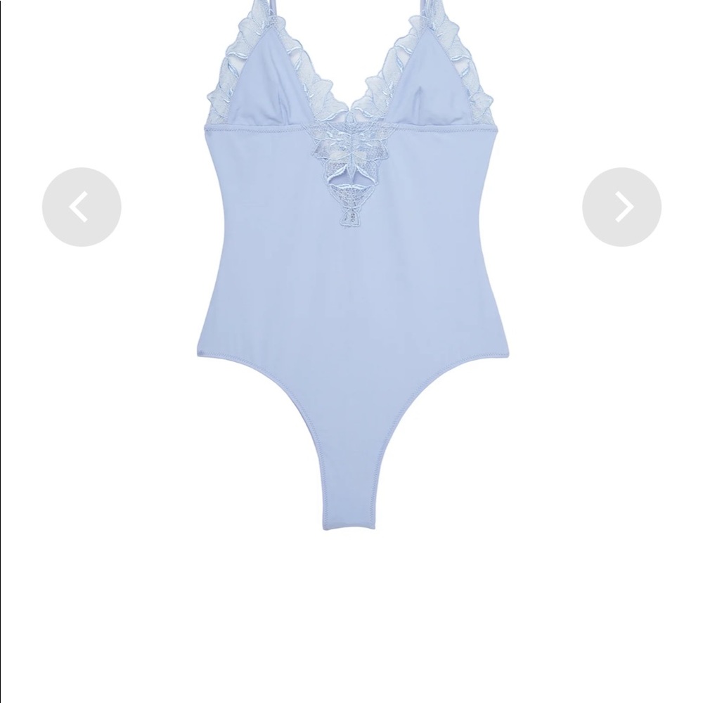 LILY EMBROIDERY V-NECK PLUNGE BODYSUIT